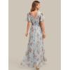 image:imageEverPretty Womens VNeck Short Sleeves Bridesmaid Dress Chiffon Asymmetrical Hem Formal Wedding Guest Dresses 02758Amber Bloom
