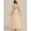 image:imageEverPretty Womens Sequin VNeck Formal Evening Dresses Cap Sleeves Maxi Mother of Bride Dress 02559Gold