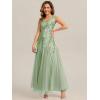 image:imageEverPretty Womens Sequin VNeck Formal Evening Dresses Cap Sleeves Maxi Mother of Bride Dress 02559Mint Green