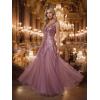 image:imageEverPretty Womens Sequin VNeck Formal Evening Dresses Cap Sleeves Maxi Mother of Bride Dress 02559Orchid