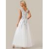 image:imageEverPretty Womens Sequin VNeck Formal Evening Dresses Cap Sleeves Maxi Mother of Bride Dress 02559White