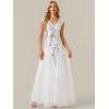 image:imageEverPretty Womens Sequin VNeck Formal Evening Dresses Cap Sleeves Maxi Mother of Bride Dress 02559White