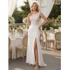 image:imageEverPretty Womens Boat Neck Sleeveless Lace Mermaid Wedding Dress Bridal Gown with Train 02729White