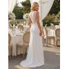 image:imageEverPretty Womens Boat Neck Sleeveless Lace Mermaid Wedding Dress Bridal Gown with Train 02729White