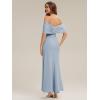 image:imageEverPretty Womens Strapless Short Sleeves Formal Wedding Guest Dress Knit Maxi Sheath Bridemaid Dresses 02693Ice Blue