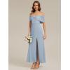 image:imageEverPretty Womens Strapless Short Sleeves Formal Wedding Guest Dress Knit Maxi Sheath Bridemaid Dresses 02693Ice Blue