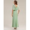 image:imageEverPretty Womens Strapless Short Sleeves Formal Wedding Guest Dress Knit Maxi Sheath Bridemaid Dresses 02693Mint Green