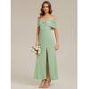 image:imageEverPretty Womens Strapless Short Sleeves Formal Wedding Guest Dress Knit Maxi Sheath Bridemaid Dresses 02693Mint Green