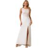 image:imageEverPretty Womens Boat Neck Sleeveless Lace Mermaid Wedding Dress Bridal Gown with Train 02729White
