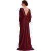 image:imageEverPretty Womens VNeck Knit Formal Dress Train Length Mermaid Cape Sleeve Evening Dresses 02686Burgundy