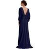 image:imageEverPretty Womens VNeck Knit Formal Dress Train Length Mermaid Cape Sleeve Evening Dresses 02686Navy Blue
