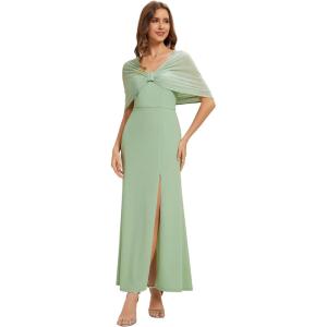 image:imageEverPretty Womens Strapless Short Sleeves Formal Wedding Guest Dress Knit Maxi Sheath Bridemaid Dresses 02693Mint Green