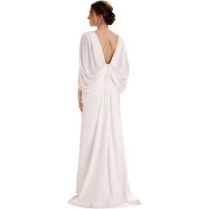 image:imageEverPretty Womens VNeck Knit Formal Dress Train Length Mermaid Cape Sleeve Evening Dresses 02686White