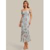 image:imageEverPretty Womens Summer Chiffon Square Neck Sleeveless Wedding Guest Dress Tea Length Mermaid Floral Cocktail DressesAmber Bloom