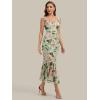 image:imageEverPretty Womens Summer Chiffon Square Neck Sleeveless Wedding Guest Dress Tea Length Mermaid Floral Cocktail DressesLight Green Floral
