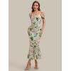 image:imageEverPretty Womens Summer Chiffon Square Neck Sleeveless Wedding Guest Dress Tea Length Mermaid Floral Cocktail DressesLight Green Floral