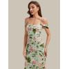 image:imageEverPretty Womens Summer Chiffon Square Neck Sleeveless Wedding Guest Dress Tea Length Mermaid Floral Cocktail DressesLight Green Floral