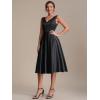 image:imageEverPretty Womens VNeck Sleeveless Summer Cocktail Dress Satin Midi Semi Formal Wedding Guest Dresses with Pocket 02774Black