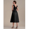 image:imageEverPretty Womens Crew Neck Summer Semi Formal Dresses Satin Sleeveless ALine Cocktail Wedding Guest Dress 02775Black