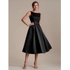 image:imageEverPretty Womens Crew Neck Summer Semi Formal Dresses Satin Sleeveless ALine Cocktail Wedding Guest Dress 02775Black