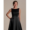 image:imageEverPretty Womens Crew Neck Summer Semi Formal Dresses Satin Sleeveless ALine Cocktail Wedding Guest Dress 02775Black