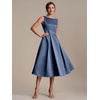 image:imageEverPretty Womens Crew Neck Summer Semi Formal Dresses Satin Sleeveless ALine Cocktail Wedding Guest Dress 02775Dusty Blue