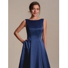 image:imageEverPretty Womens Crew Neck Summer Semi Formal Dresses Satin Sleeveless ALine Cocktail Wedding Guest Dress 02775Navy Blue