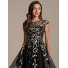 image:imageEverPretty Womens Sequin Tulle Midi Wedding Guest Dresses Cap Sleeve A Line Cocktail Party Semi Formal Dress 02778Black Gold