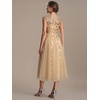 image:imageEverPretty Womens Sequin Tulle Midi Wedding Guest Dresses Cap Sleeve A Line Cocktail Party Semi Formal Dress 02778Gold