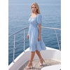 image:imageEverPretty Womens Square Neck Short Sleeve Wedding Guest Dresses Midi Summer Casual Dress 50005Blue