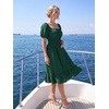 image:imageEverPretty Womens Square Neck Short Sleeve Wedding Guest Dresses Midi Summer Casual Dress 50005Grass Green