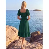 image:imageEverPretty Womens Square Neck Short Sleeve Wedding Guest Dresses Midi Summer Casual Dress 50005Grass Green