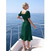image:imageEverPretty Womens Square Neck Short Sleeve Wedding Guest Dresses Midi Summer Casual Dress 50005Grass Green