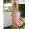 image:imageEverPretty Womens Summer Off The Shoulder Bridesmaid Dress Short Sleeve Maxi ALine Formal Wedding Guest Dresses 02804Dusty Rose