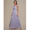 image:imageEverPretty Womens Summer Shimmer V Neck Sleeveless Formal Wedding Guest Dresses Pleated ALine Maxi Vacation Dress 02805Frosted Lilac
