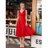 image:imageEverPretty Womens V Neck Sleeveless Summer Cocktail Dresses Midi Semi Formal Party Dress 50008Red