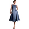 image:imageEverPretty Womens Crew Neck Summer Semi Formal Dresses Satin Sleeveless ALine Cocktail Wedding Guest Dress 02775Dusty Blue