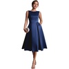 image:imageEverPretty Womens Crew Neck Summer Semi Formal Dresses Satin Sleeveless ALine Cocktail Wedding Guest Dress 02775Navy Blue