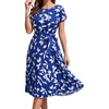 image:imageEverPretty Womens Short Sleeve Summer Casual Vacation Dress Floral Print Pleated Semi Formal Dresses 50006Sky Blue