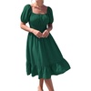 image:imageEverPretty Womens Square Neck Short Sleeve Wedding Guest Dresses Midi Summer Casual Dress 50005Grass Green