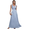 image:imageEverPretty Womens Summer Shimmer V Neck Sleeveless Formal Wedding Guest Dresses Pleated ALine Maxi Vacation Dress 02805Dusty Blue