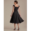 image:imageEverPretty Womens Summer Midi Cocktail Dresses Crepe Square Neck Cap Sleeve Semi Formal Wedding Guest Dress 02776Black