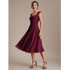 image:imageEverPretty Womens Summer Midi Cocktail Dresses Crepe Square Neck Cap Sleeve Semi Formal Wedding Guest Dress 02776Burgundy