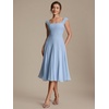 image:imageEverPretty Womens Summer Midi Cocktail Dresses Crepe Square Neck Cap Sleeve Semi Formal Wedding Guest Dress 02776Ice Blue