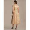 image:imageEverPretty Womens VNeck Midi Cocktail Dresses Cap Sleeves Sequin ALine Formal Wedding Guest Dress 02780Gold