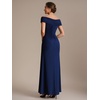image:imageEverPretty Womens VNeck Off the Shoulder Sleeve Formal Gowns and Evening Dresses Maxi Bodycon Formal Dress 02820Navy Blue