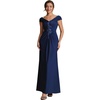 image:imageEverPretty Womens VNeck Off the Shoulder Sleeve Formal Gowns and Evening Dresses Maxi Bodycon Formal Dress 02820Navy Blue