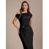 image:imageEverPretty Womens Asymmetrical Off the Shoulder Formal Dresses Midi Bodycon Wedding Guest Dress 02806Black