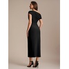 image:imageEverPretty Womens Asymmetrical Off the Shoulder Formal Dresses Midi Bodycon Wedding Guest Dress 02806Black