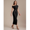 image:imageEverPretty Womens Asymmetrical Off the Shoulder Formal Dresses Midi Bodycon Wedding Guest Dress 02806Black